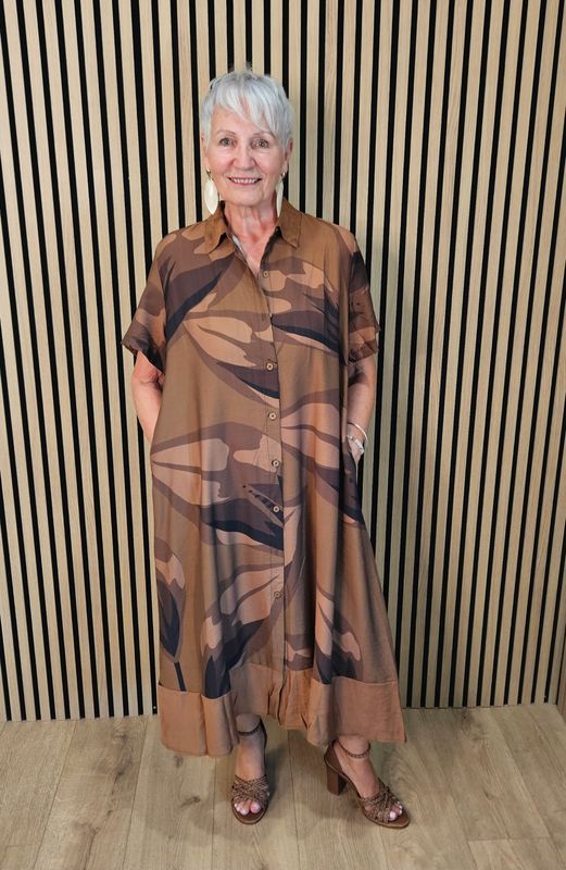 FLY OUT  Abstract Print Shirt Dress