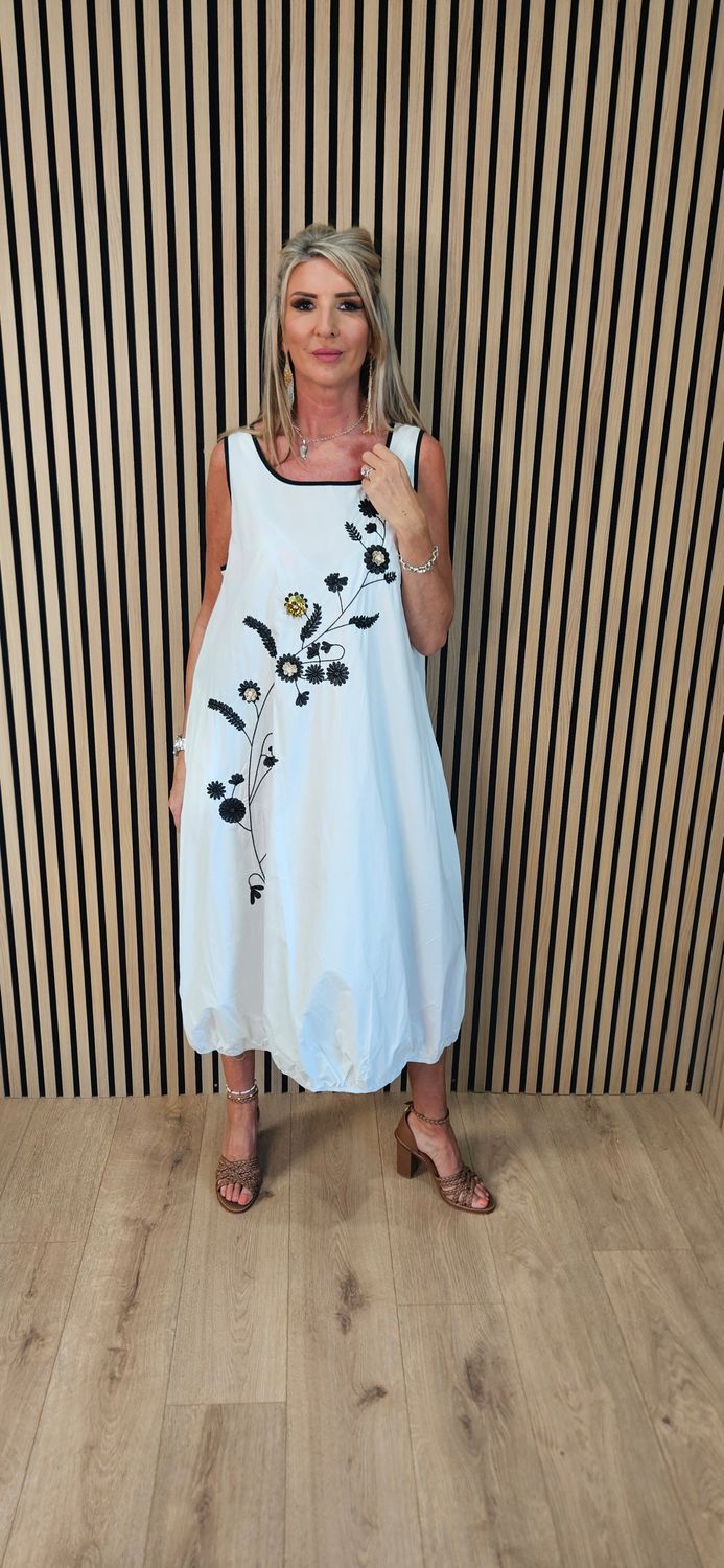 FLY OUT Floral Embellished Bubble Hem Dress