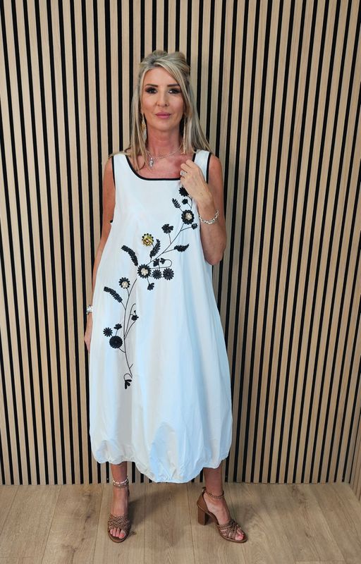 FLY OUT Floral Embellished Bubble Hem Dress