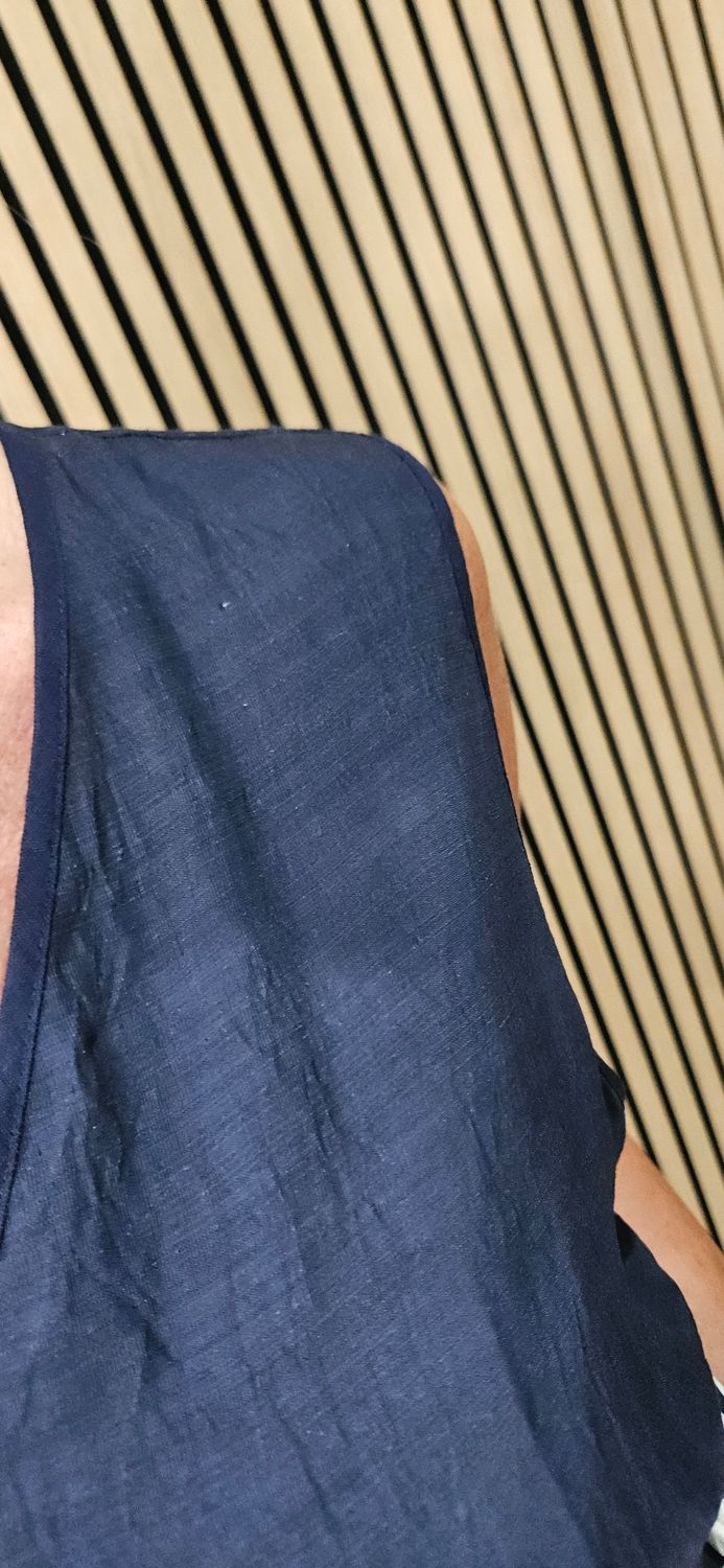 Tropical Leaf Print Maxi Dress – Navy