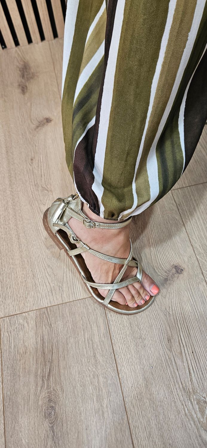 Stripe Harem Trousers – Khaki/ brown