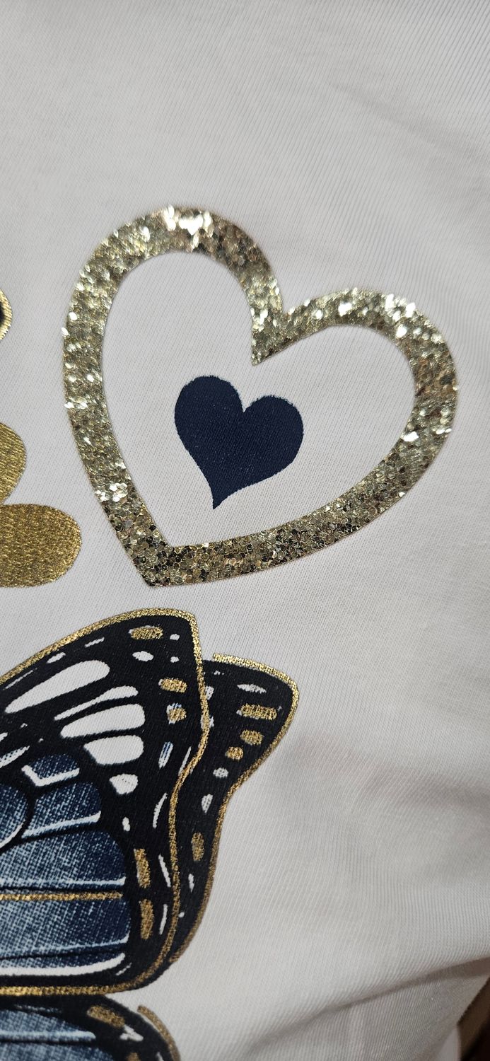 Butterfly &amp; Trainer Graphic Cotton T-Shirt