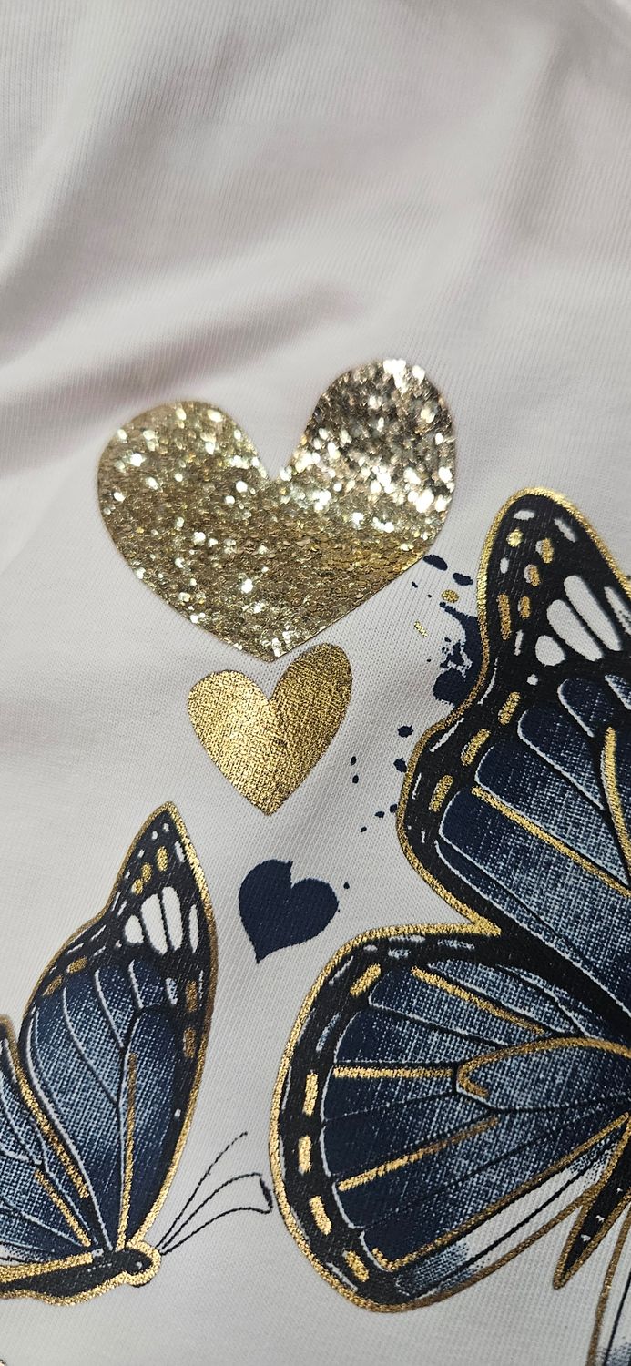 Butterfly &amp; Trainer Graphic Cotton T-Shirt