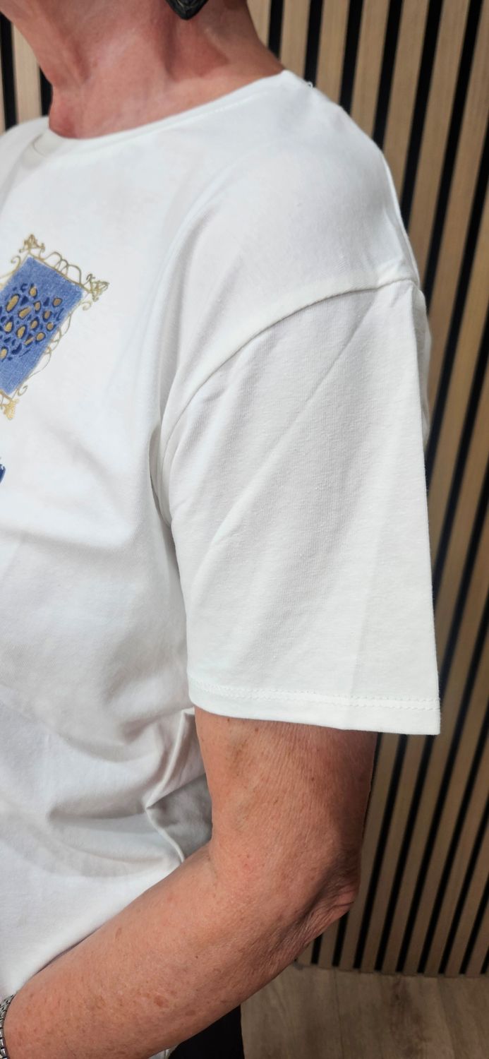 Heart Print Cotton T-Shirt