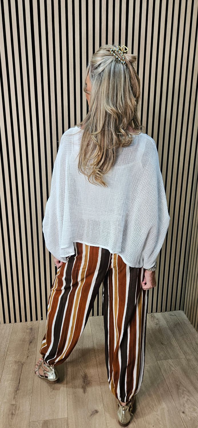 Stripe Harem Trousers – Rust/Brown/Mustard