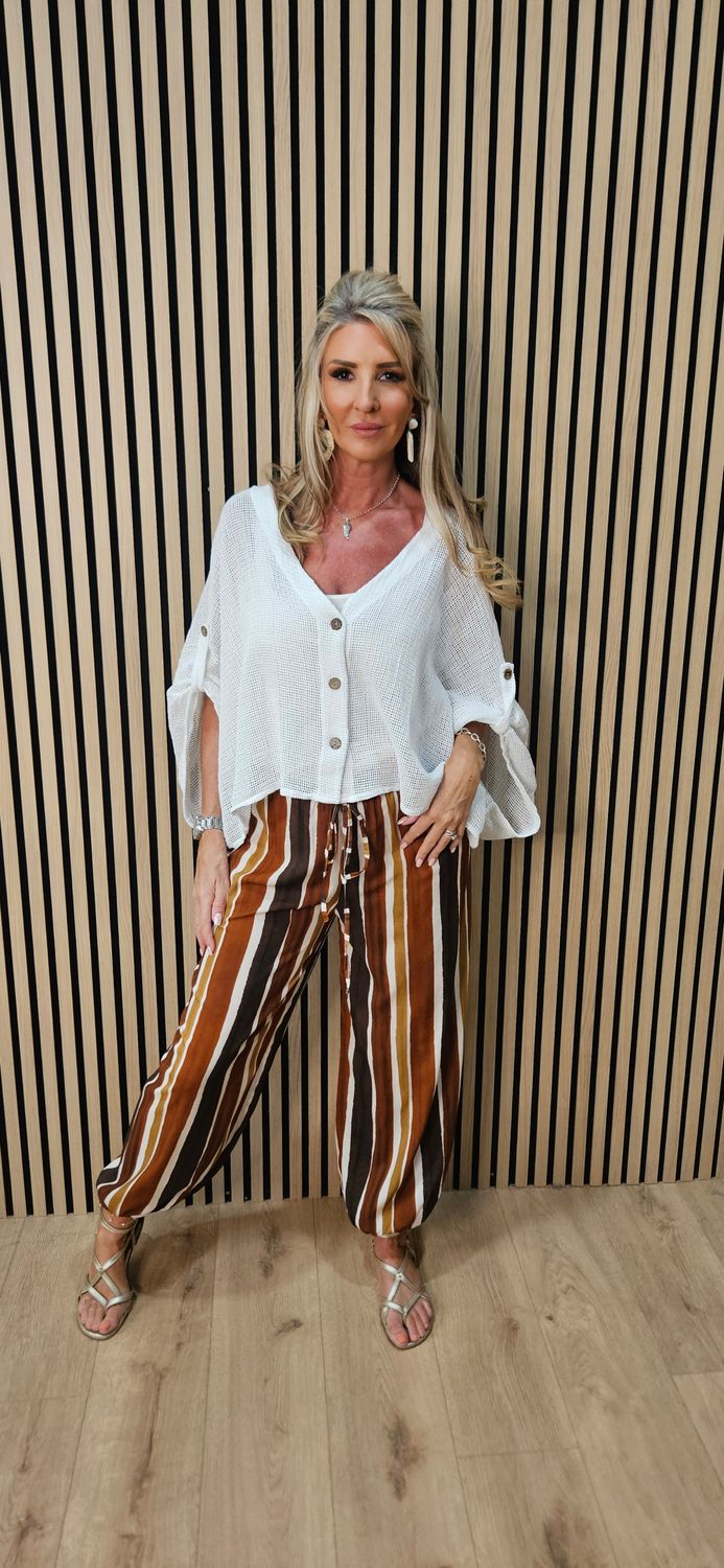 Stripe Harem Trousers – Rust/Brown/Mustard