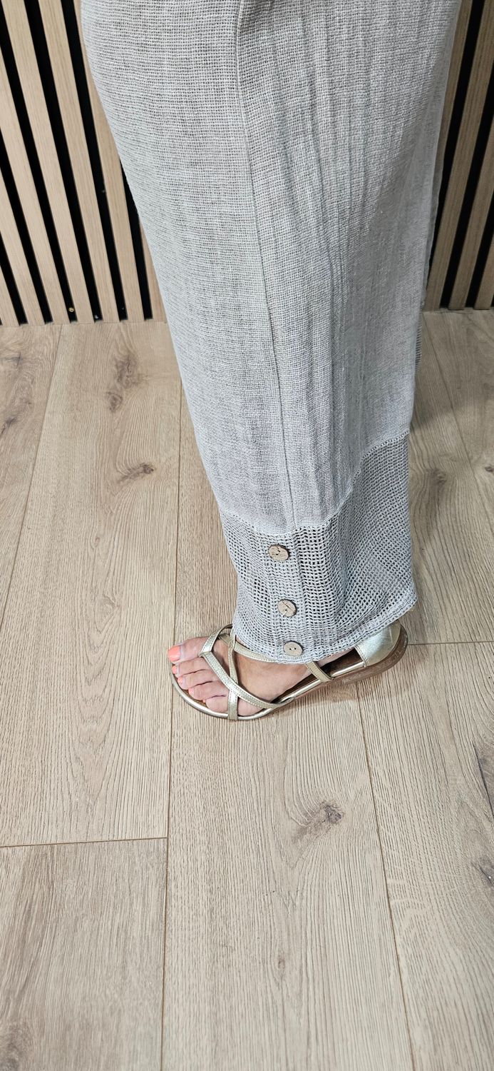 Linen Blend Wide Leg Trousers – Taupe