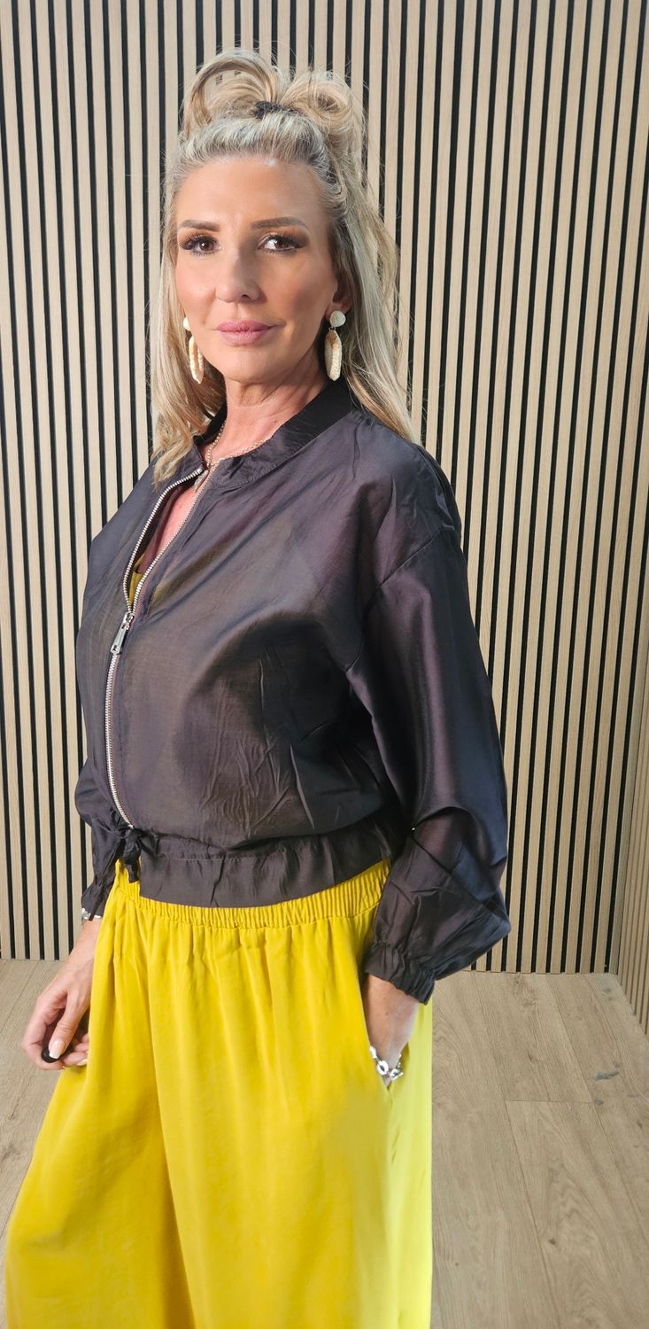 Lightweight Lyocell Zip Jacket – Chocolate
