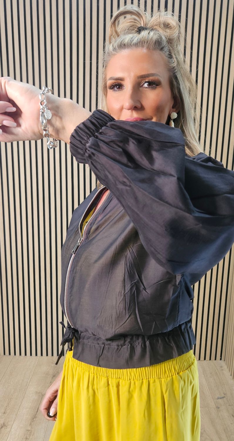 Lightweight Lyocell Zip Jacket – Chocolate