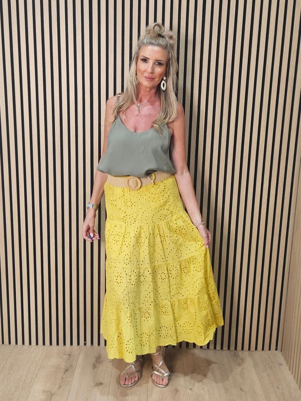 Broderie Anglaise Cotton Maxi - Mustard Broderie Anglaise Cotton Maxi - Mustard