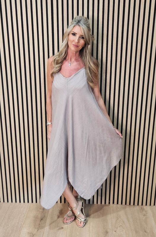Floaty Hanky Hem Cami Dress – Taupe