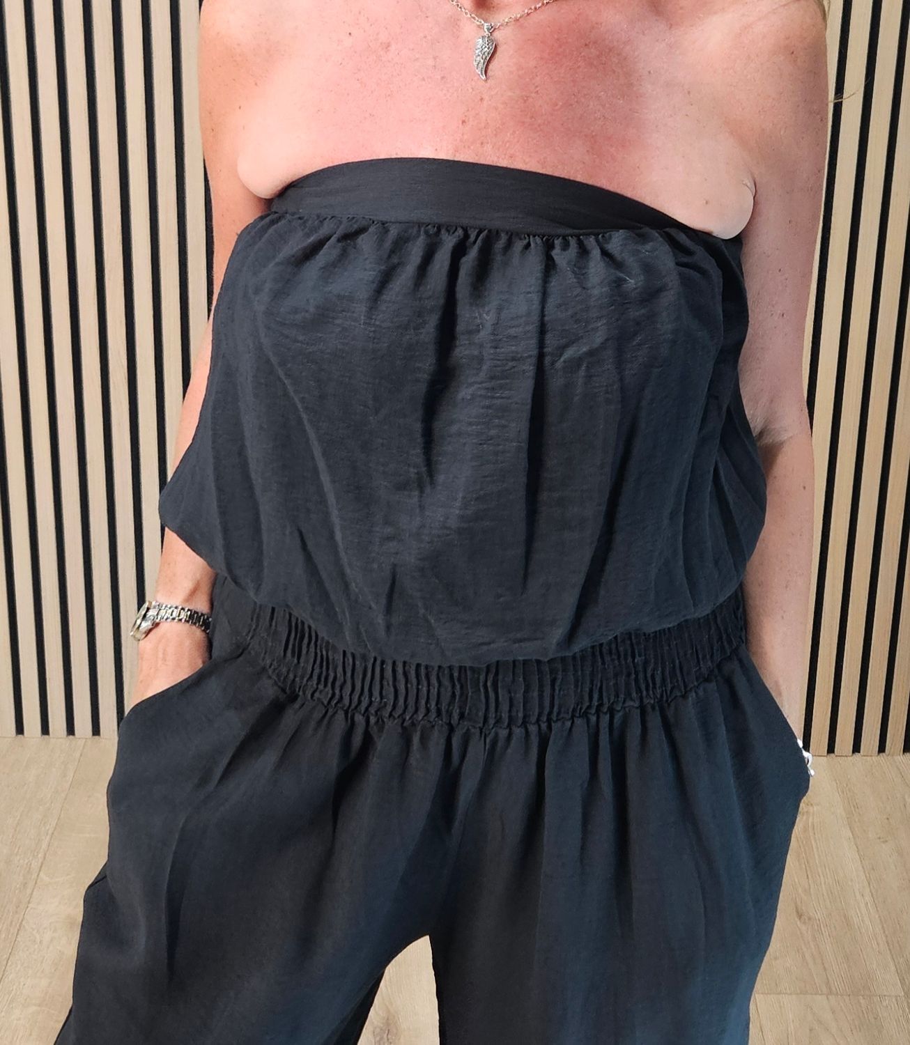 Bandeau Harem Leg Jumpsuit – Black
