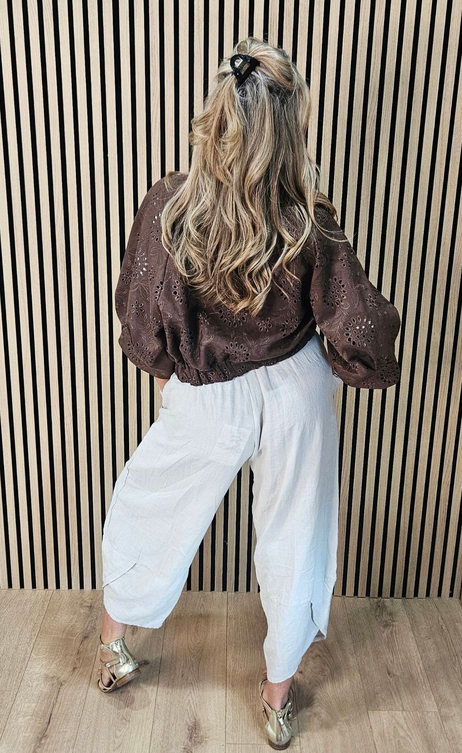 Broderie Zip Front Bomber Jacket – Chocolate