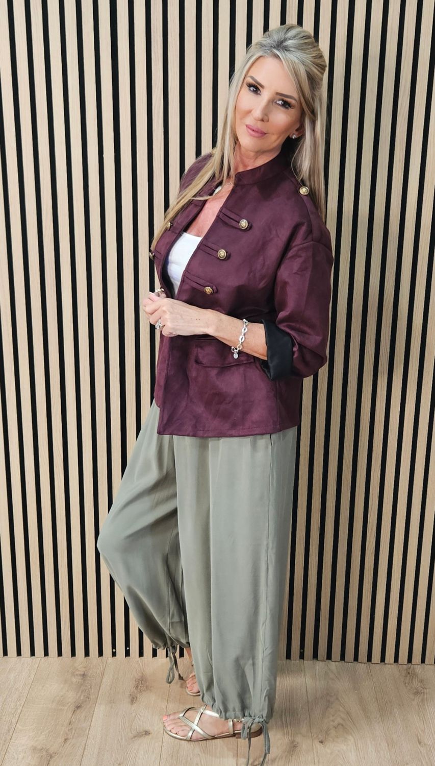 Military Style Jacket – Oxblood