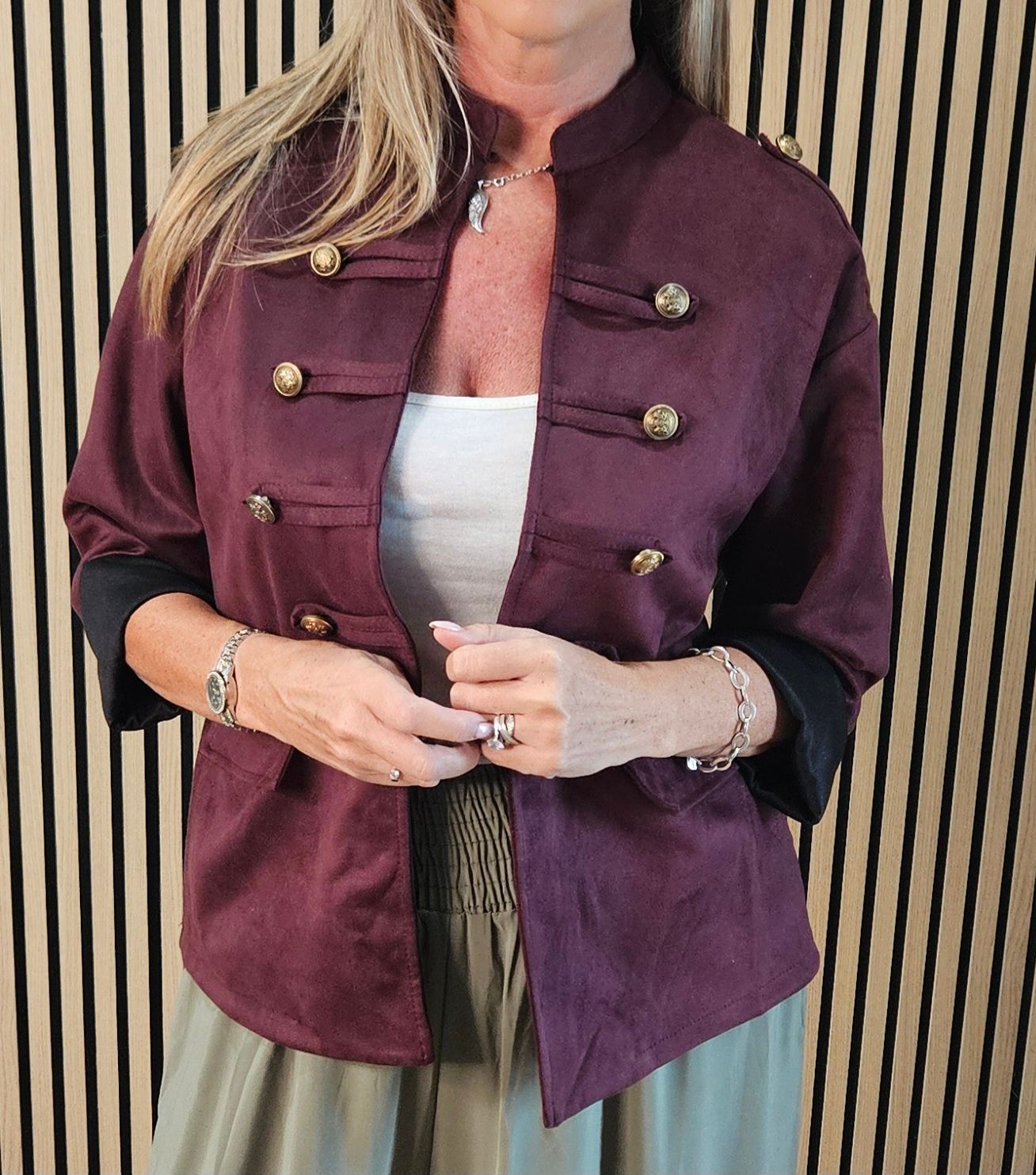 Military Style Jacket – Oxblood