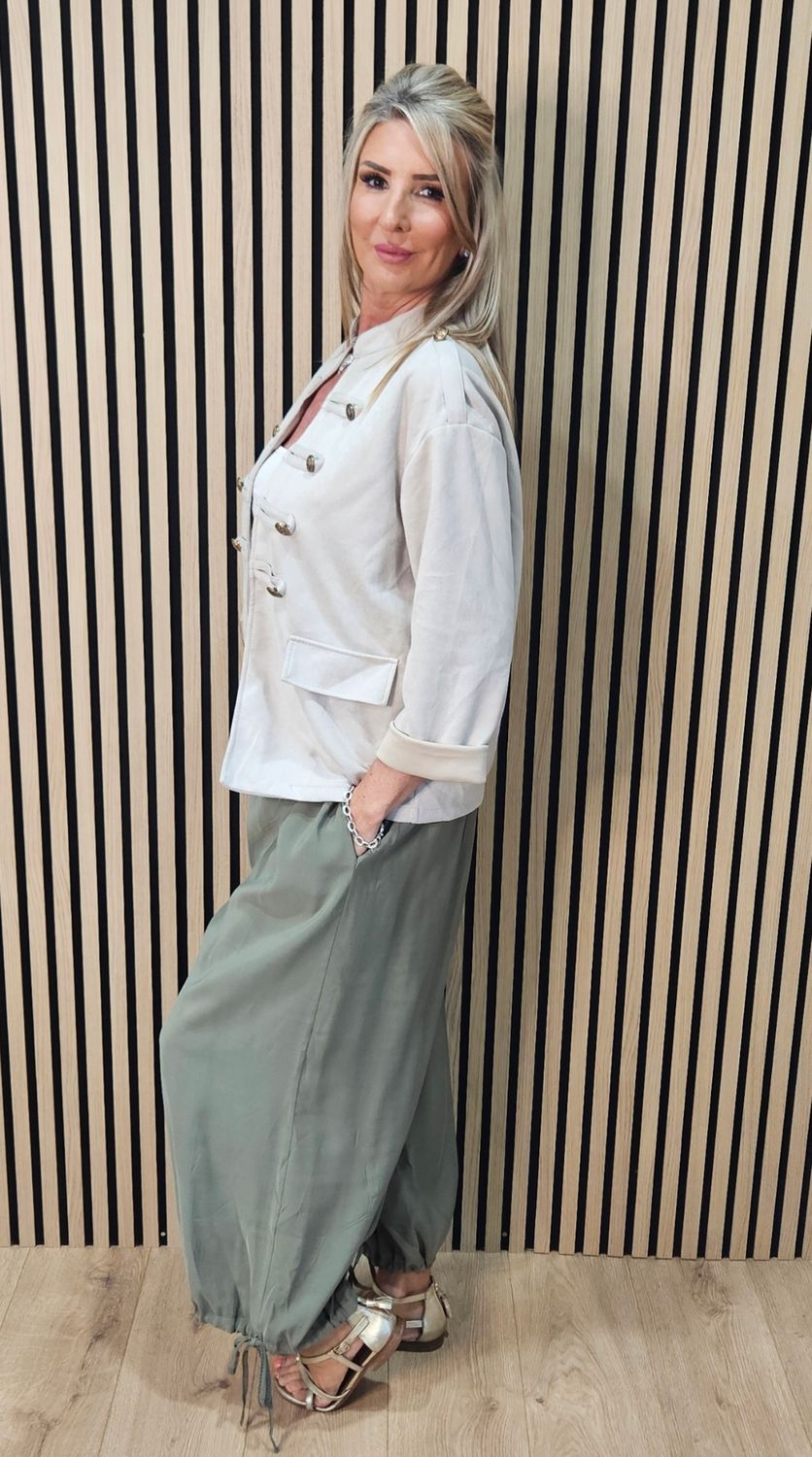 Military Style Jacket – Stone
