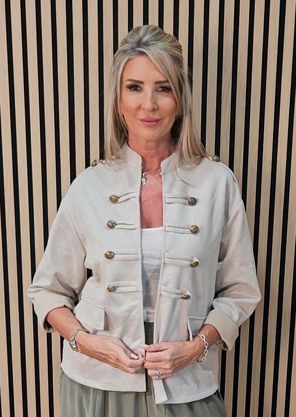 Military Style Jacket – Stone