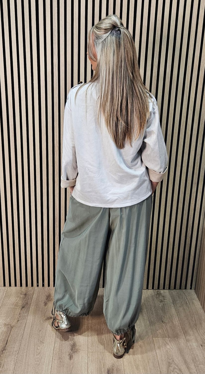 Military Style Jacket – Stone