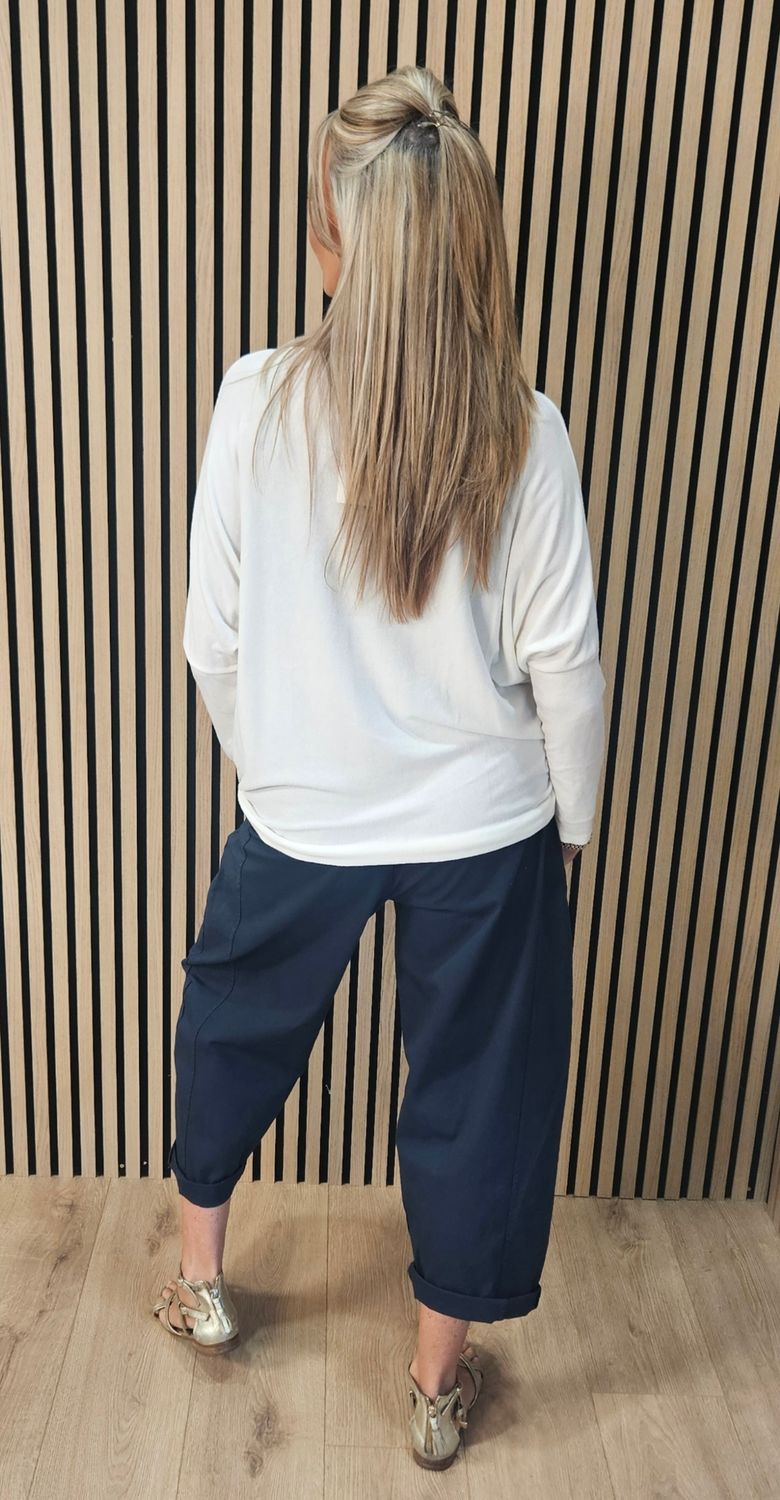 Sparkle Heart Knit Jumper – Cream