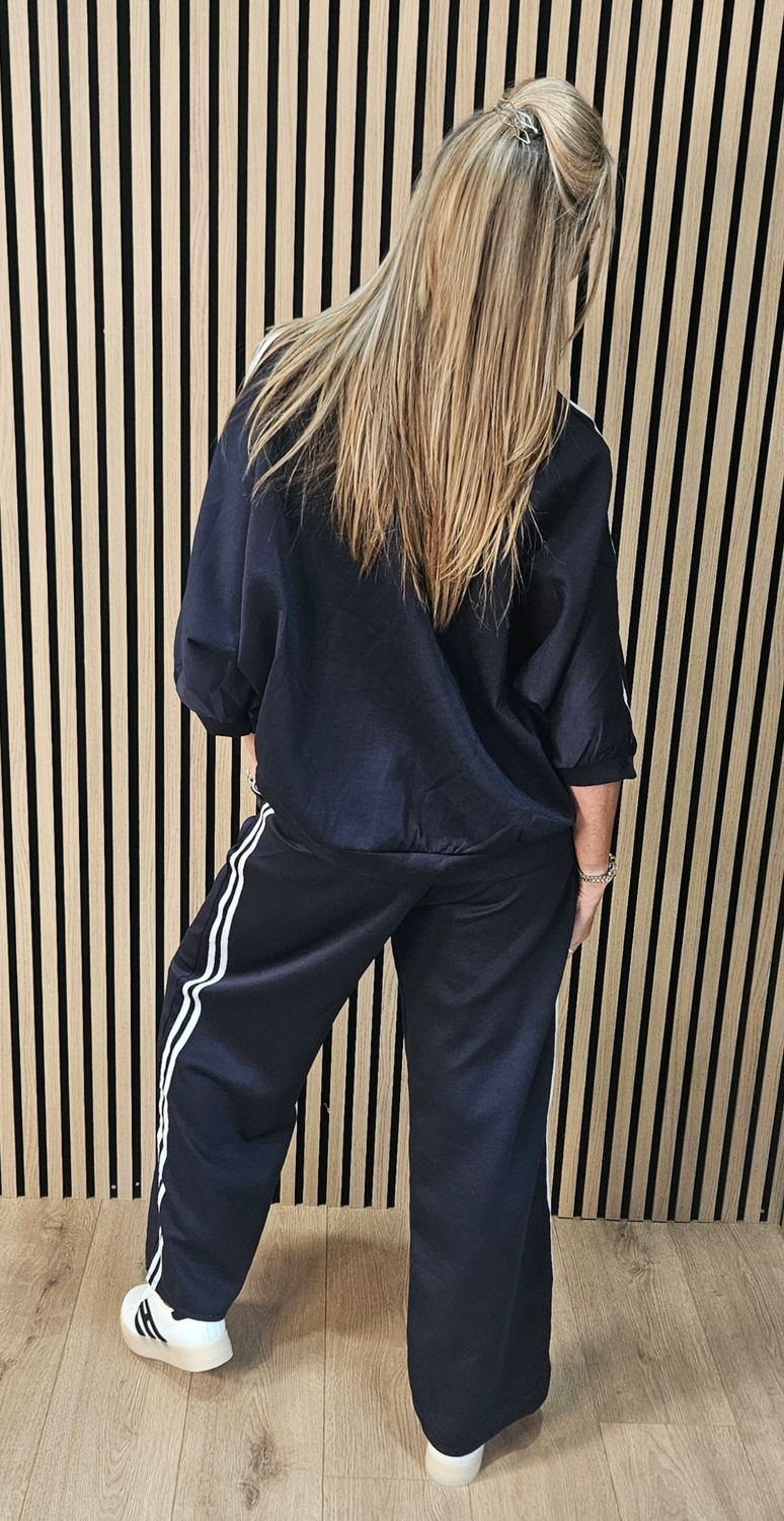 Stripe Detail Lounge Co-Ord Set – Navy