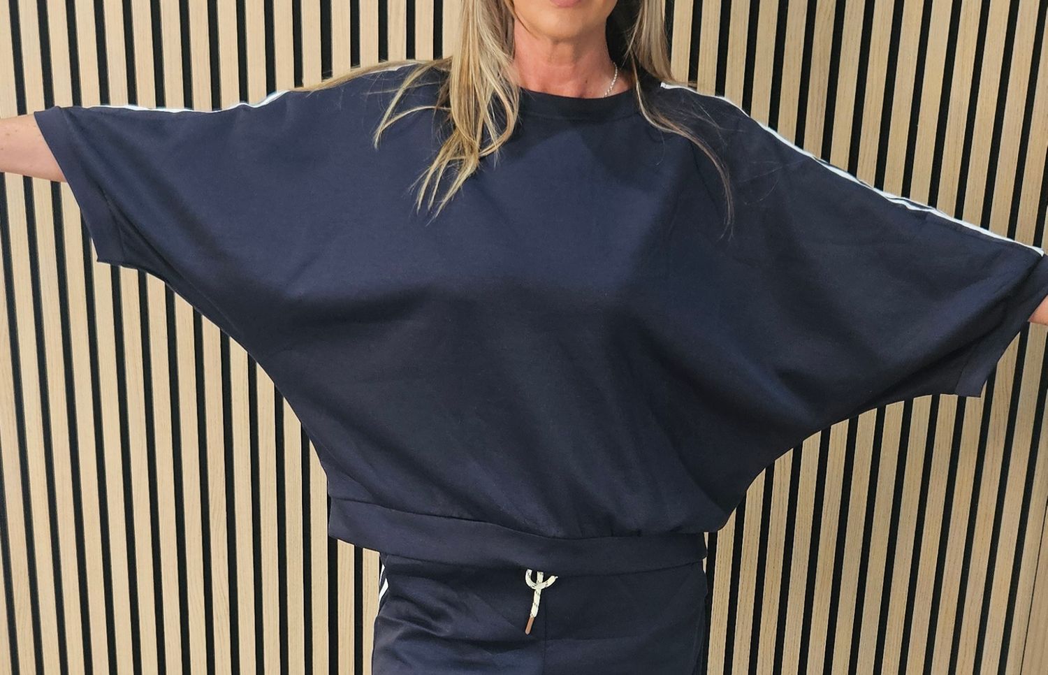 Stripe Detail Lounge Co-Ord Set – Navy