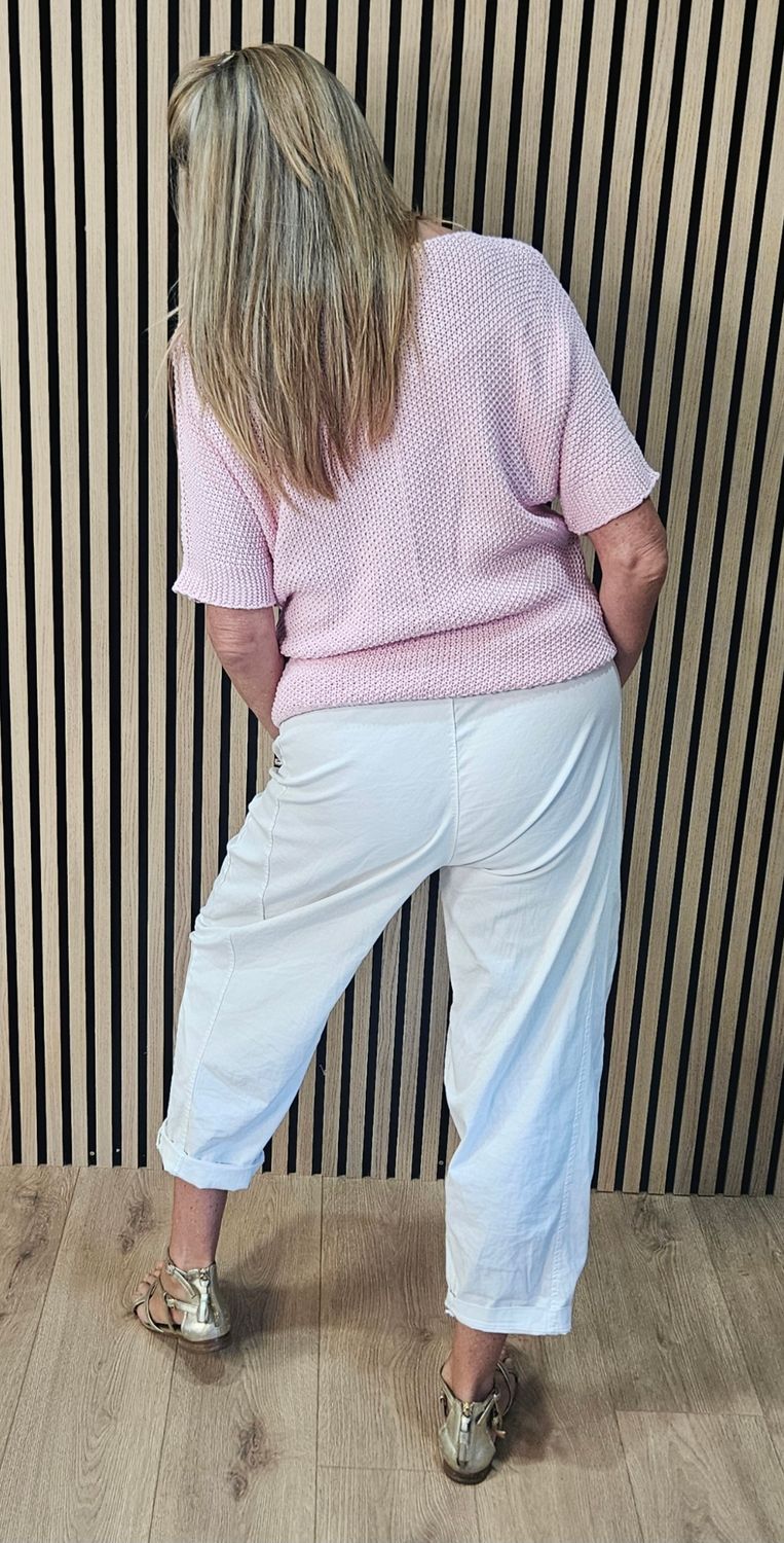Lightweight Textured Knit Jumper – Pink