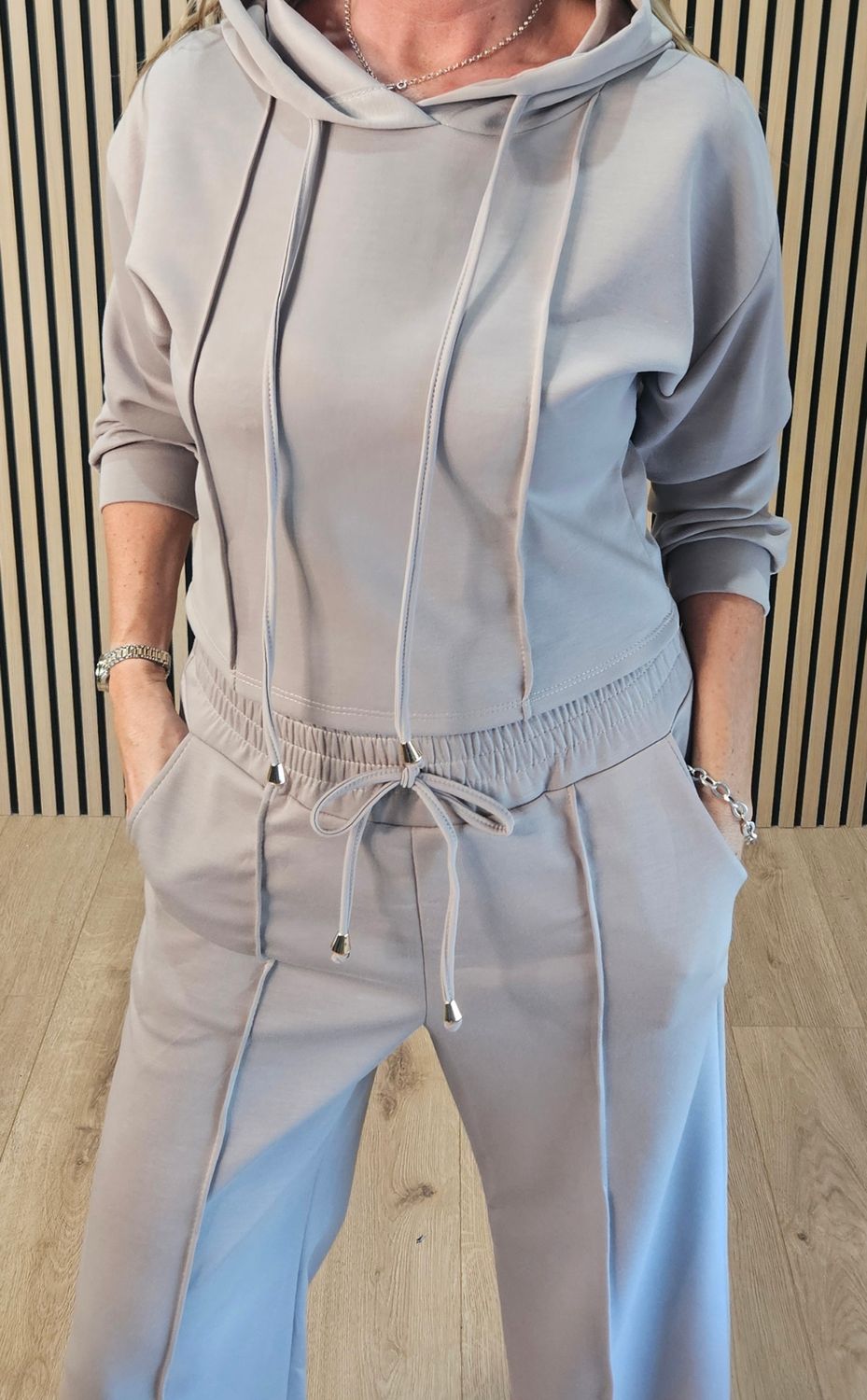 Luxe Hooded Co-Ord Set – Taupe