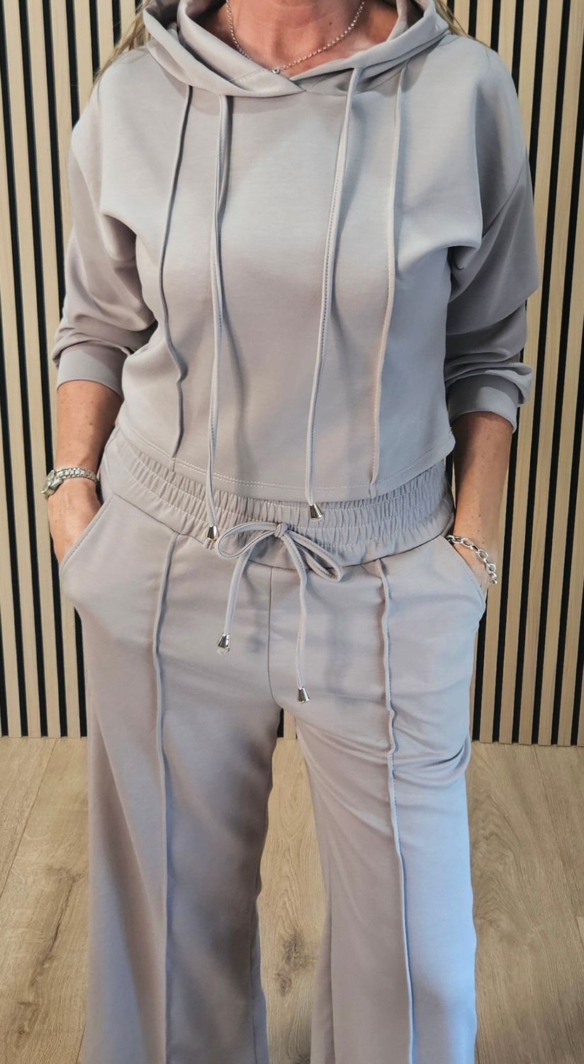 Luxe Hooded Co-Ord Set – Taupe