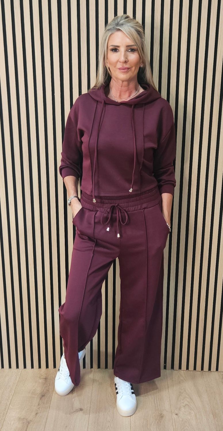 Luxe Hooded Co-Ord Set – Oxblood