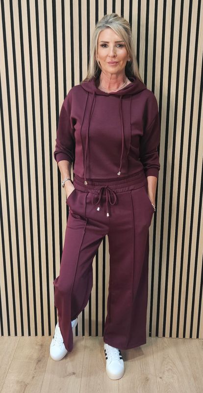 Luxe Hooded Co-Ord Set – Oxblood