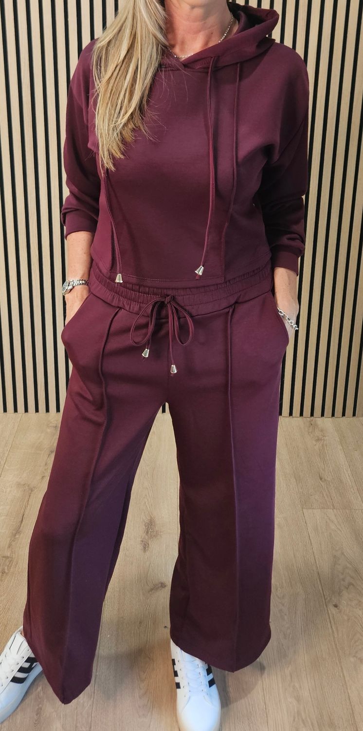 Luxe Hooded Co-Ord Set – Oxblood