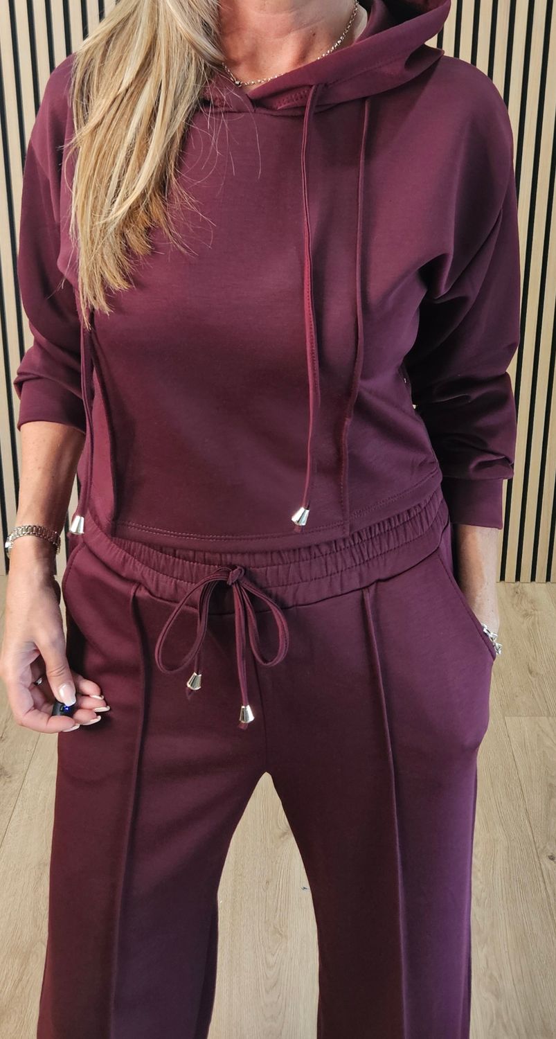 Luxe Hooded Co-Ord Set – Oxblood