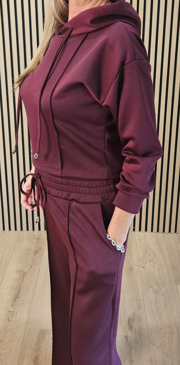 Luxe Hooded Co-Ord Set – Oxblood