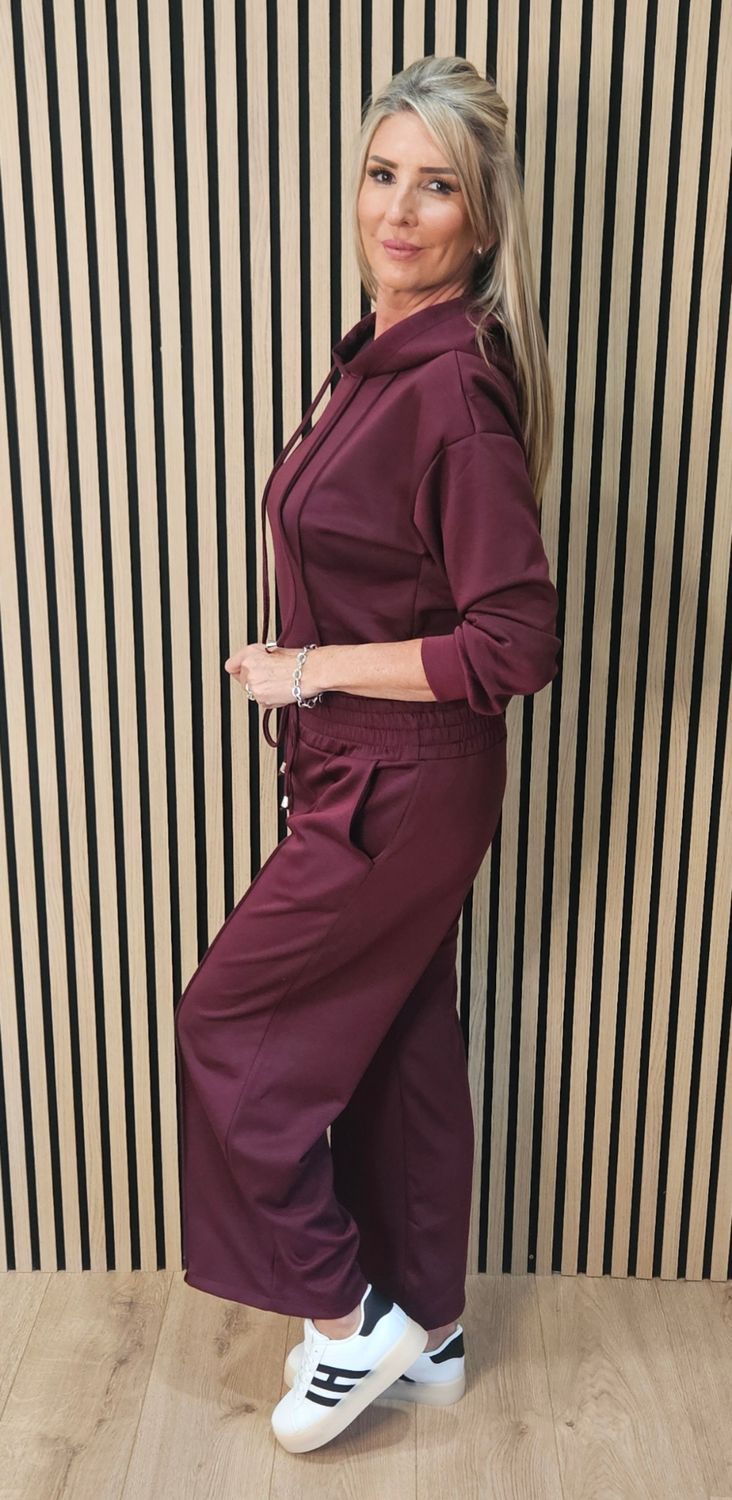 Luxe Hooded Co-Ord Set – Oxblood