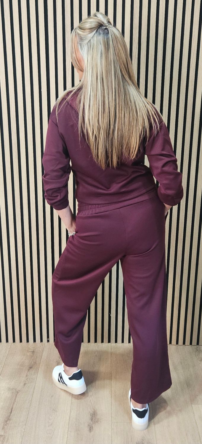 Luxe Hooded Co-Ord Set – Oxblood