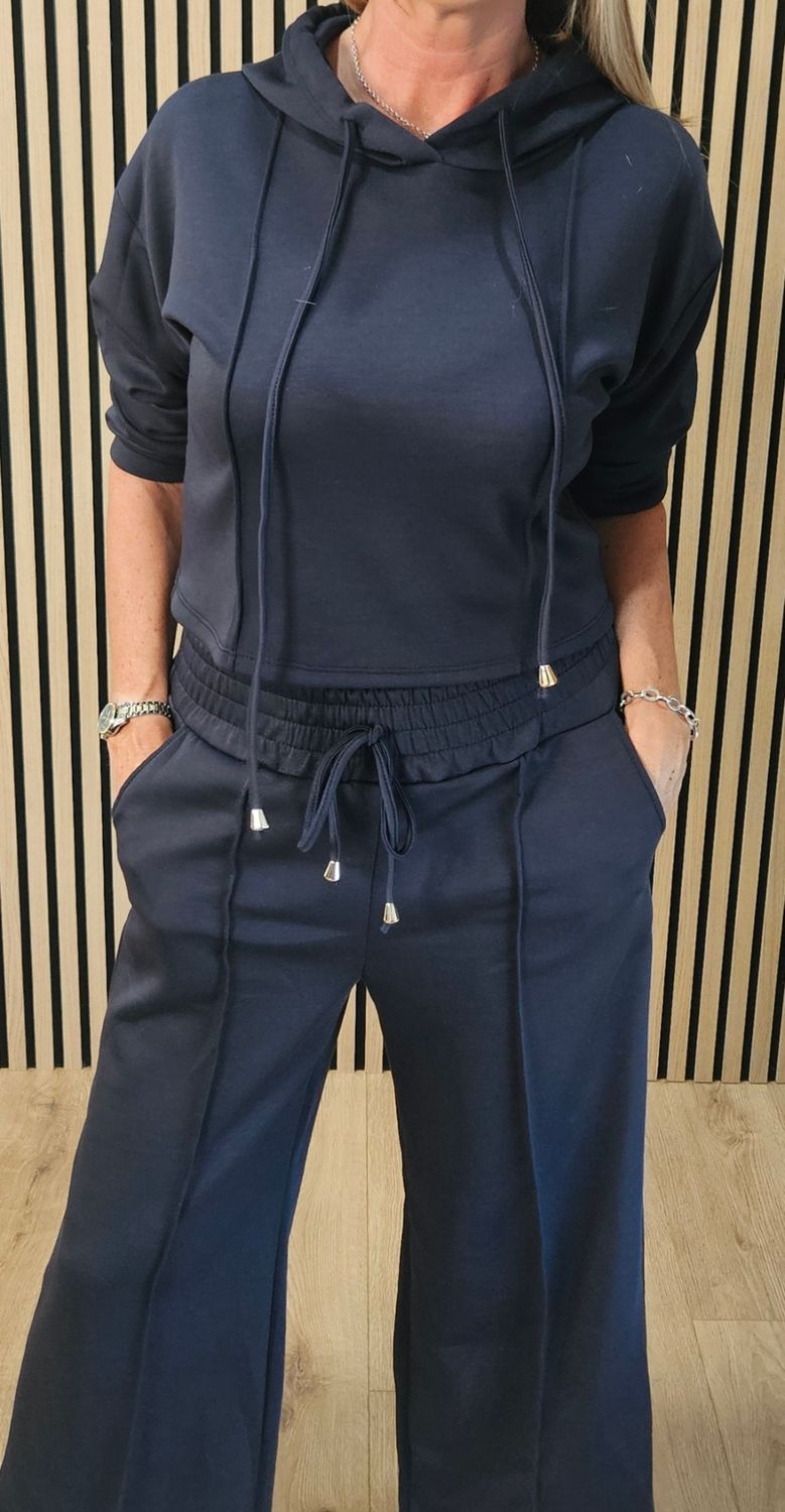 Luxe Hooded Co-Ord Set – Navy
