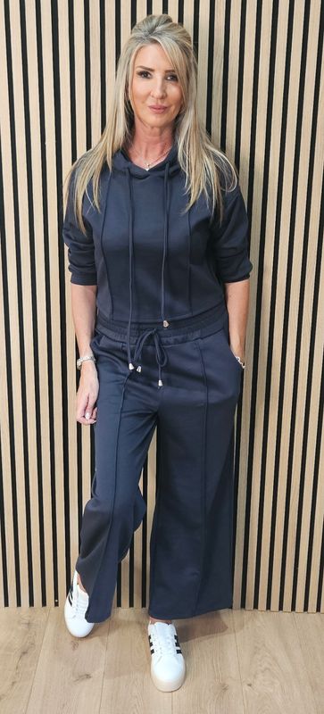 Luxe Hooded Co-Ord Set – Navy