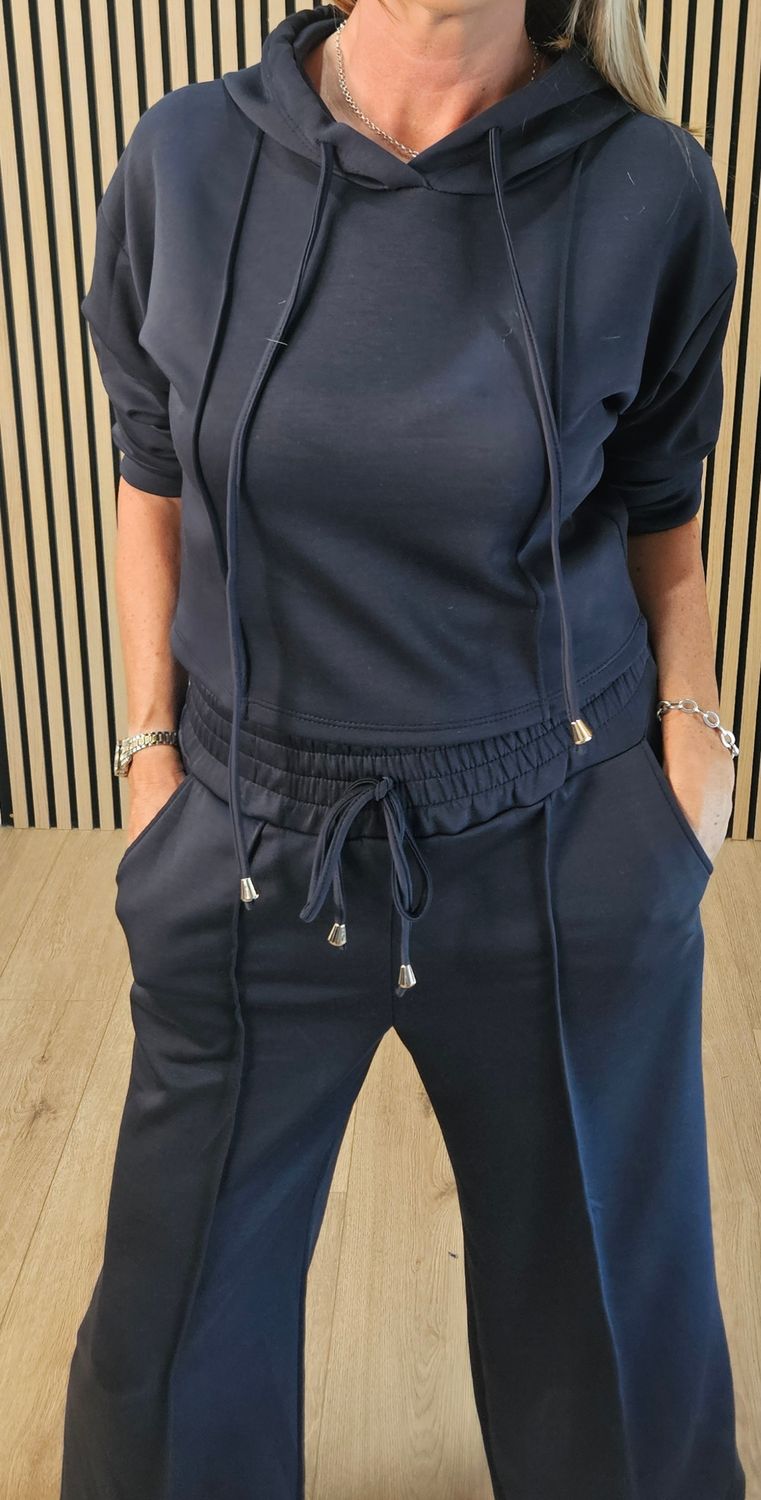 Luxe Hooded Co-Ord Set – Navy