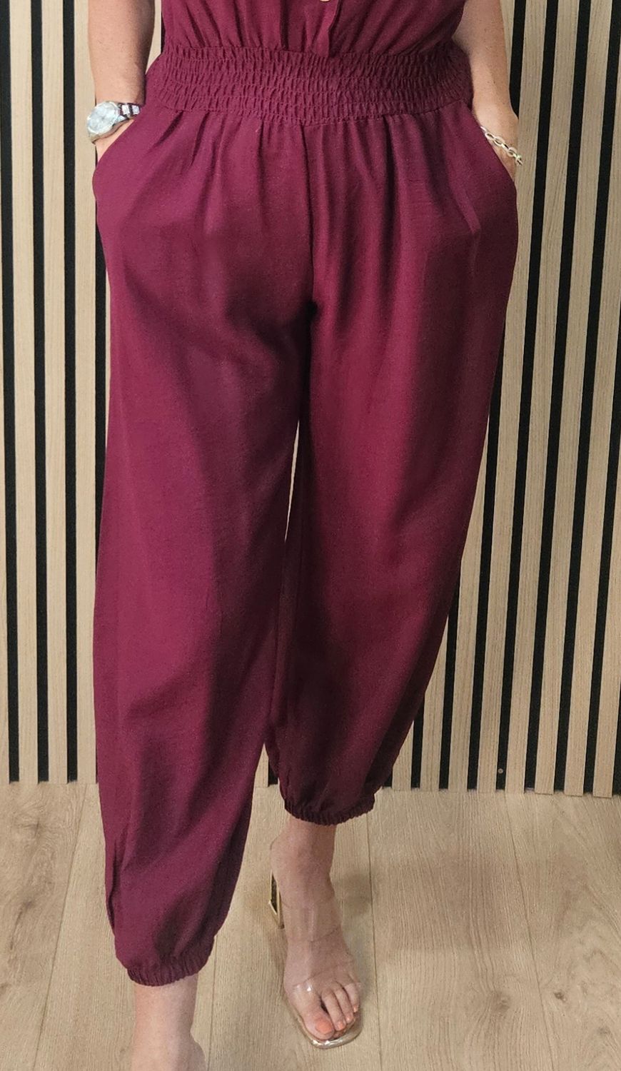 Utility Pocket Detail Jumpsuit - Oxblood
