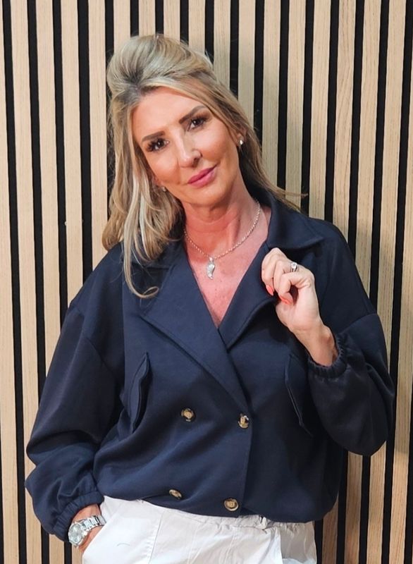 Double Breasted Soft Touch Jacket – Navy Double Breasted Soft Touch Jacket – Navy