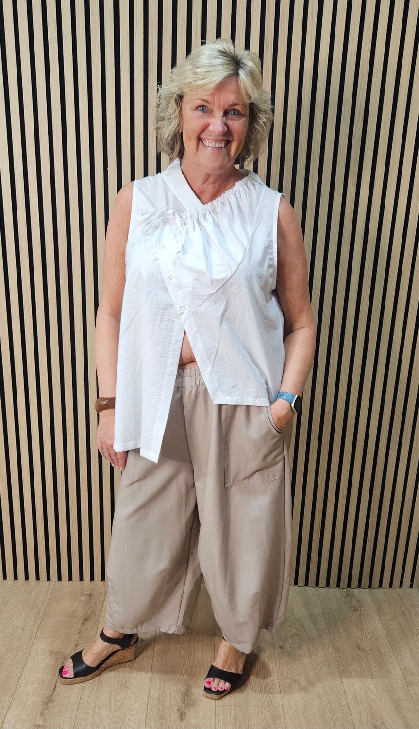 Darted Wide Leg Trousers