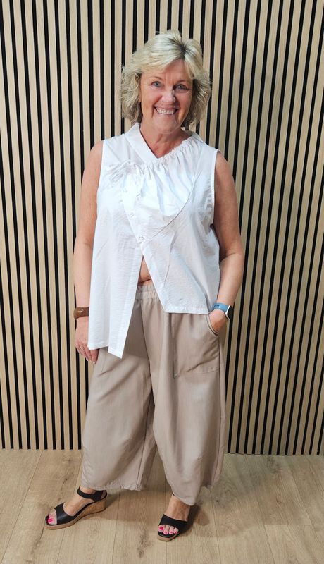 Darted Wide Leg Trousers
