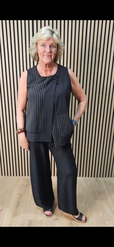 Crinkle Wide Leg Trousers