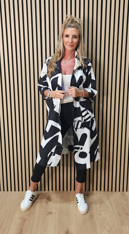 FLY - Abstract Print Zip Coat FLY - Abstract Print Zip Coat
