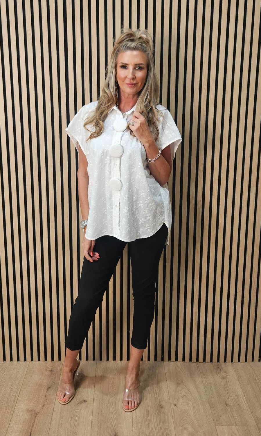 Embroidered Cotton Oversized Blouse