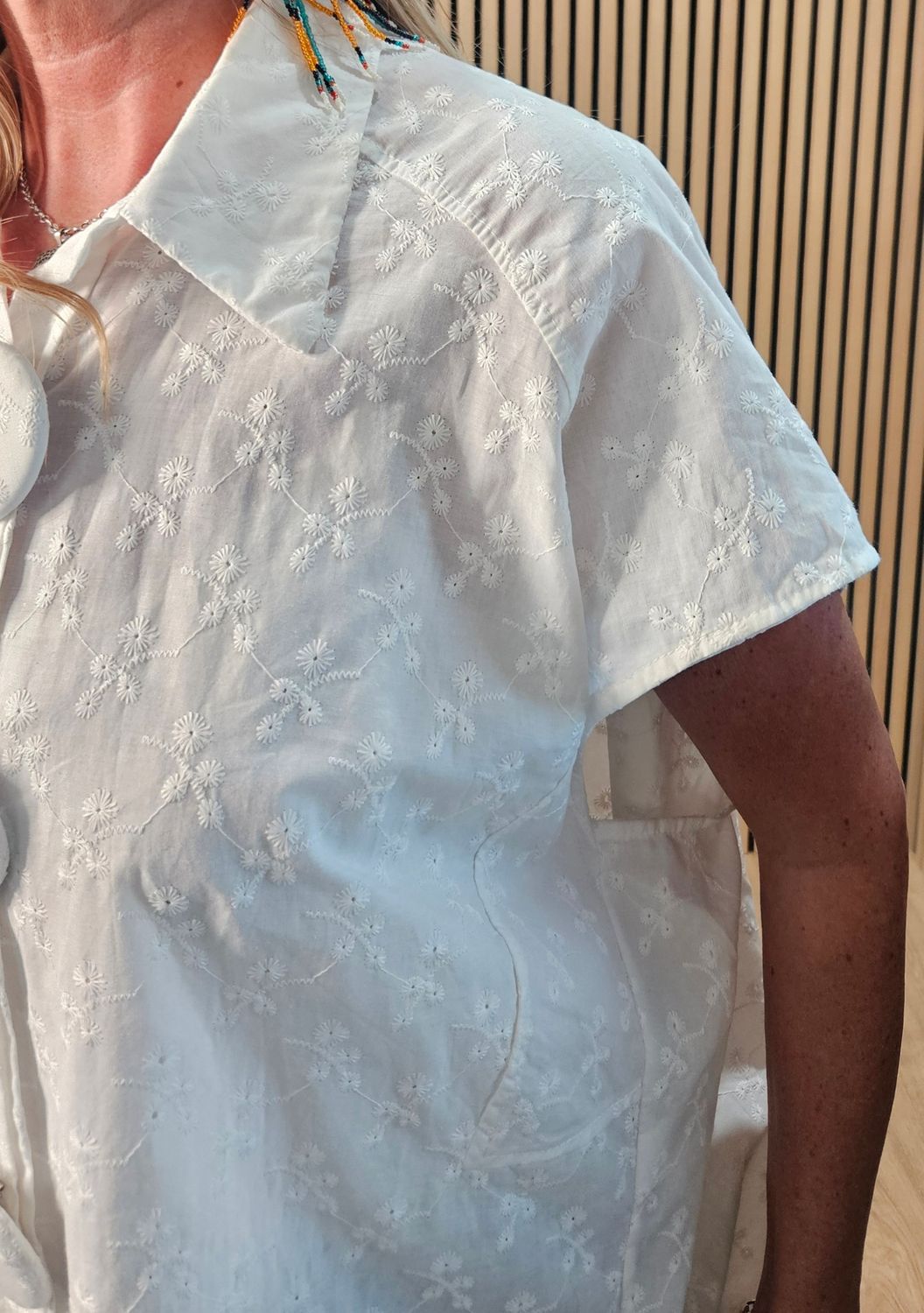 Embroidered Cotton Oversized Blouse