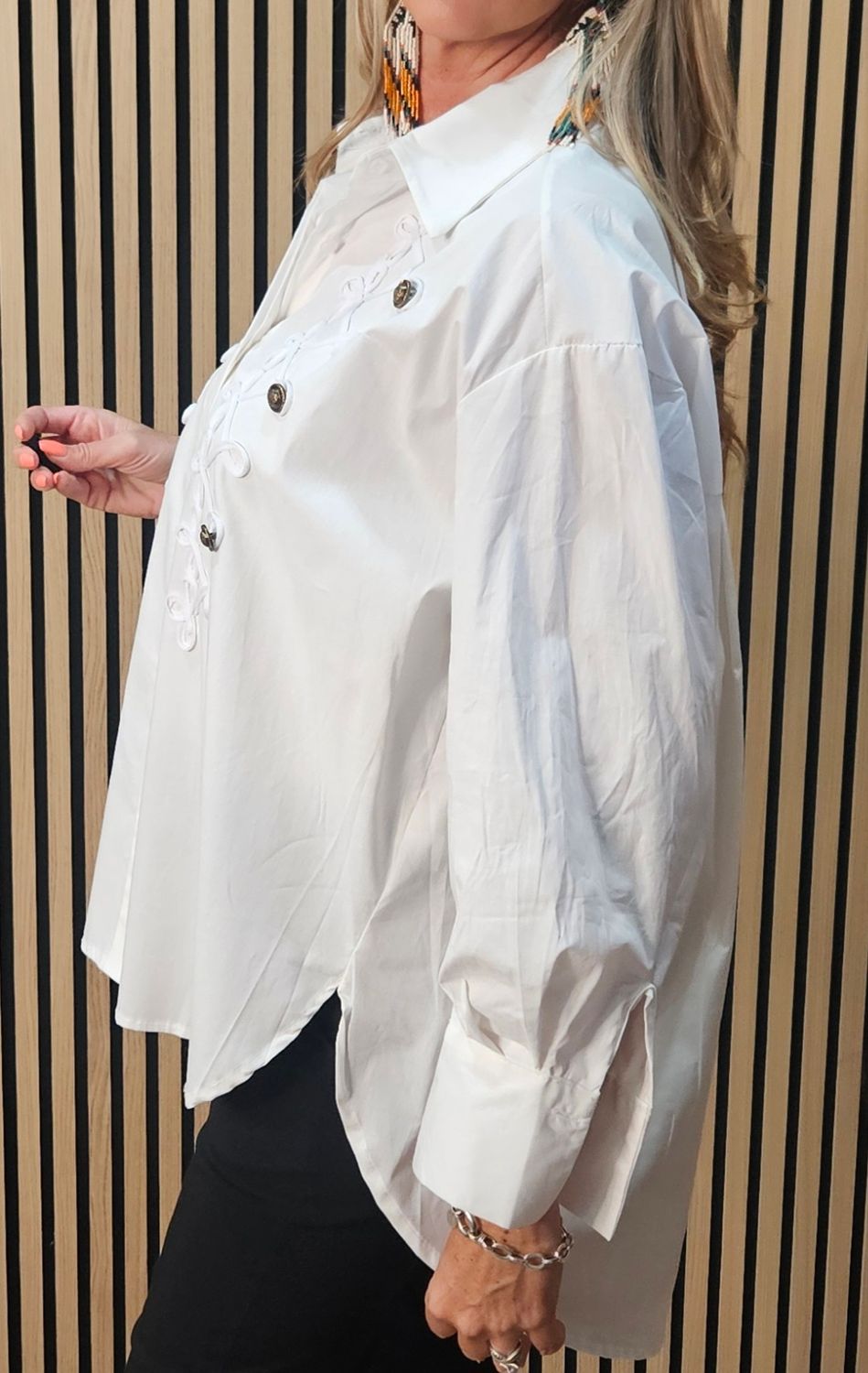 Military Detail Cotton Shirt