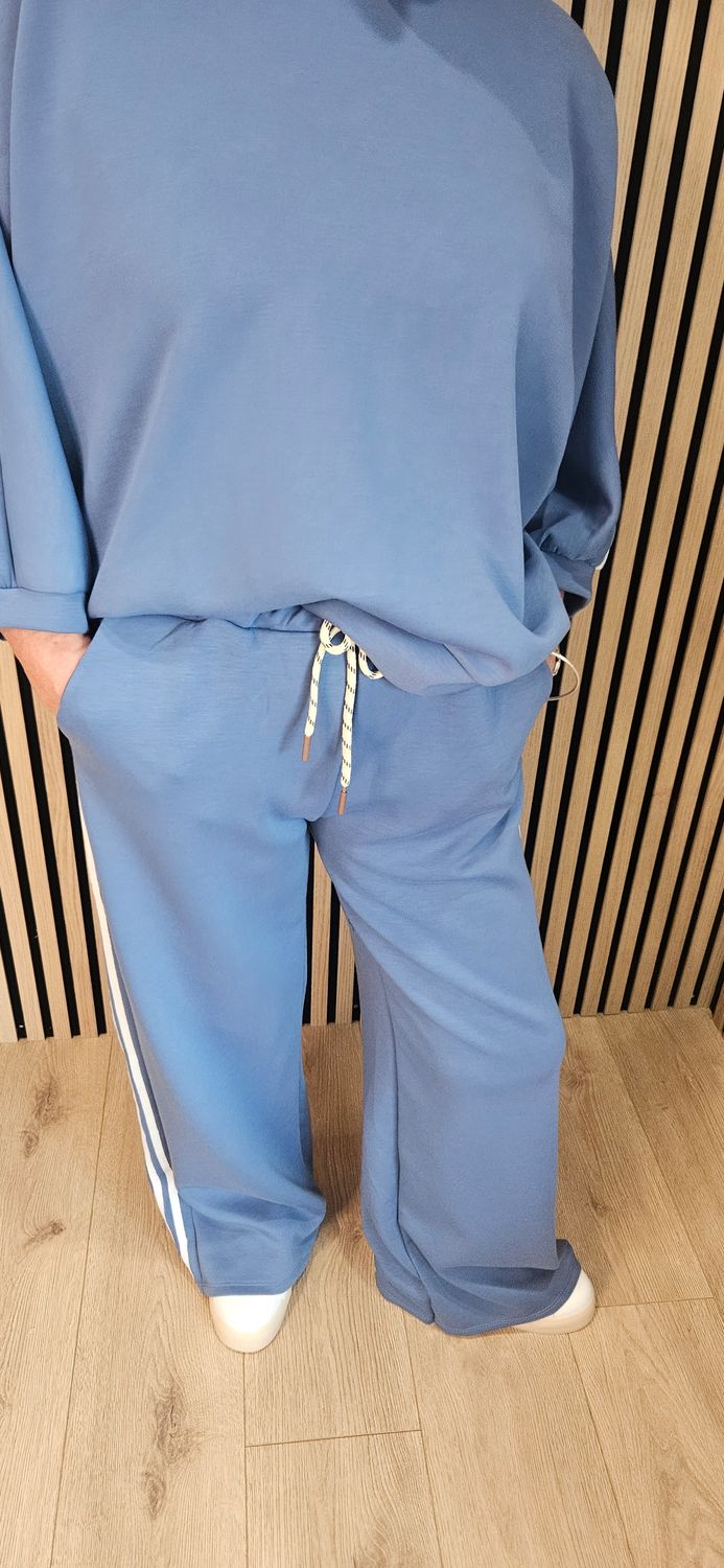 Stripe Detail Lounge Co-Ord Set – Blue