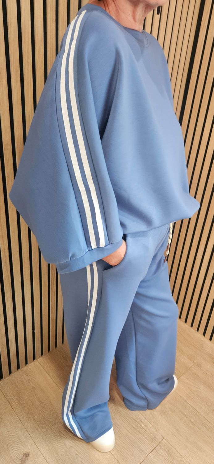 Stripe Detail Lounge Co-Ord Set – Blue