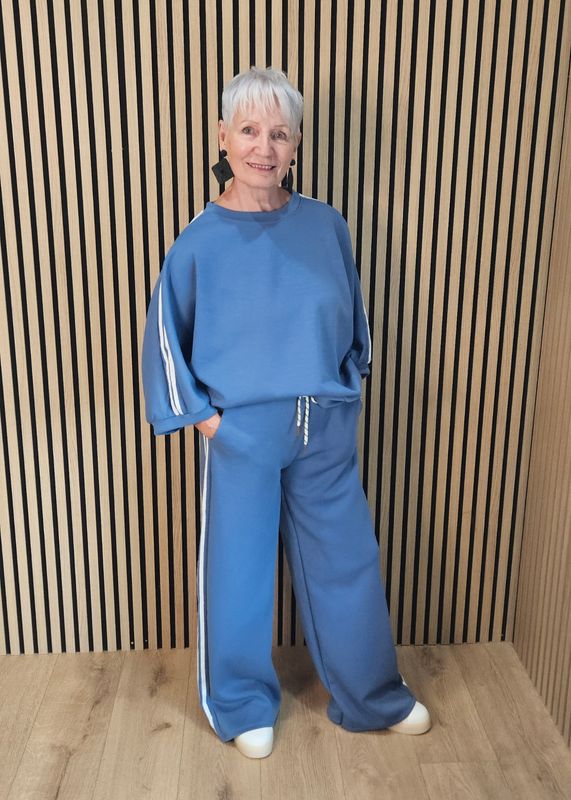 Stripe Detail Lounge Co-Ord Set – Blue